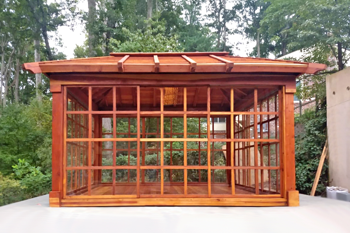 Gazebo with Sliding Doors DIY Redwood Gazebo Kit for Sale
